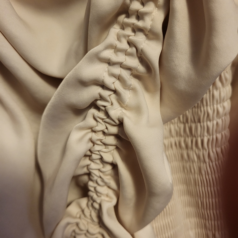 Mable Cream Ruched Drawstring Dress Size Medium - Picture 6 of 7